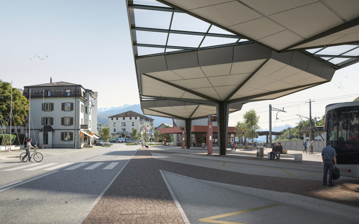 Bushofdach Bahnhof